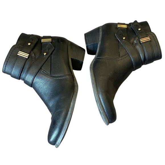 Natural Soul Karmen Moto Ankle Booties Hipster Biker Sz 8M Black #341C - Picture 5 of 9